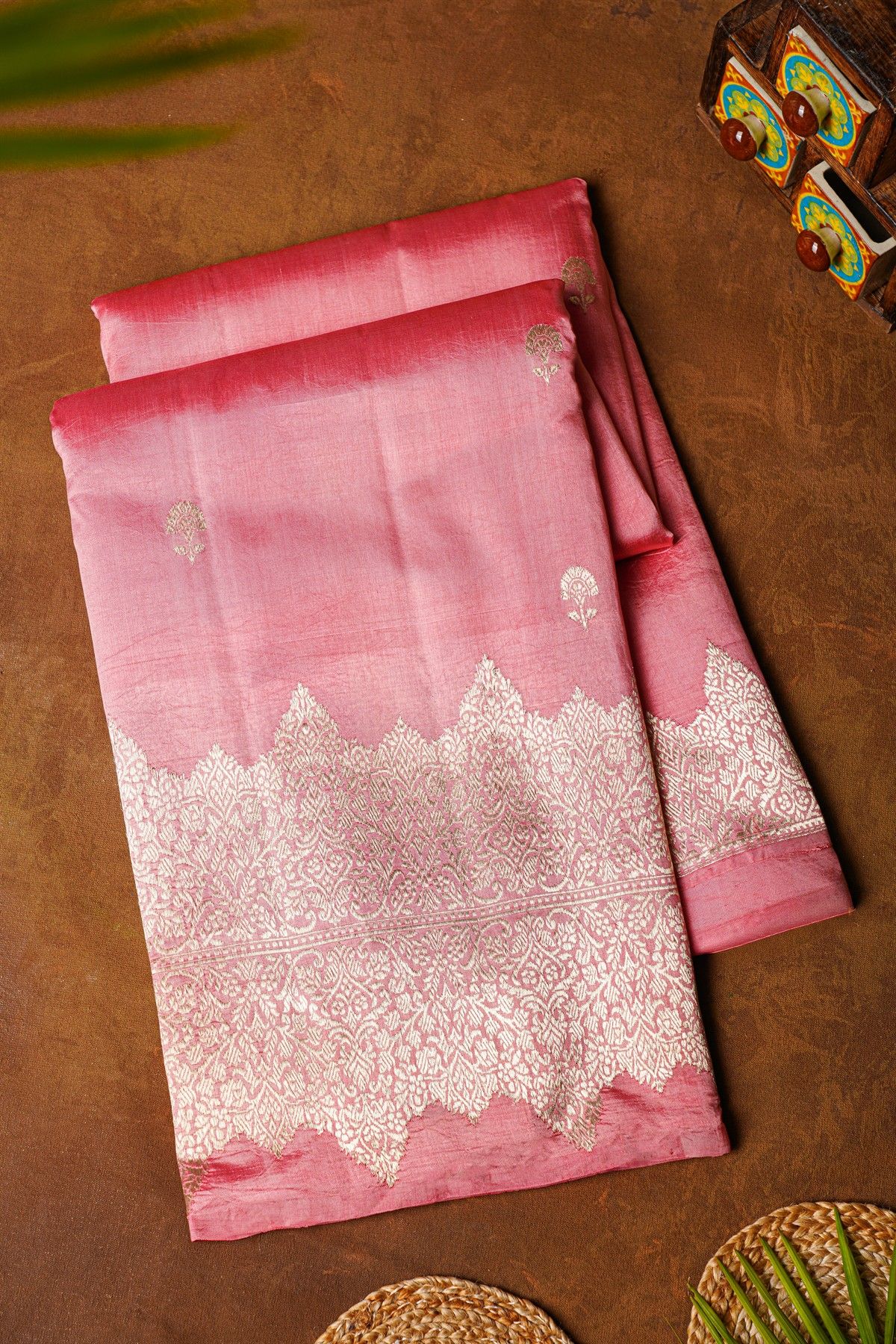 Fancy Matka Silk Pink Saree