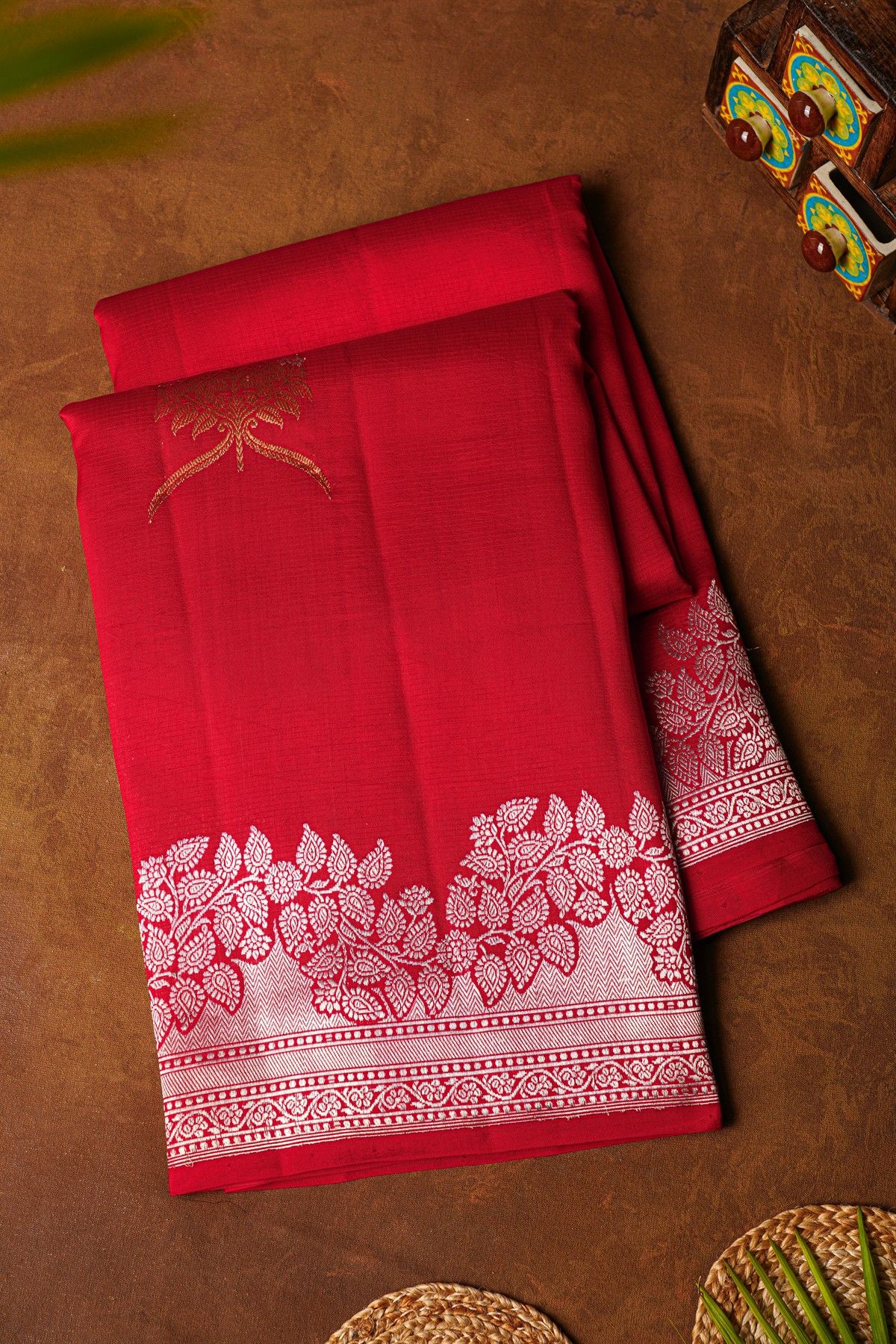 Fancy Matka Silk Red Saree