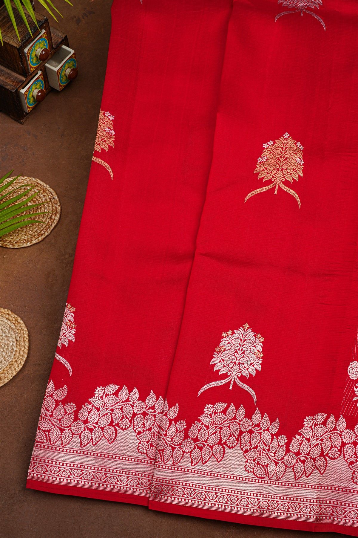 Fancy Matka Silk Red Saree