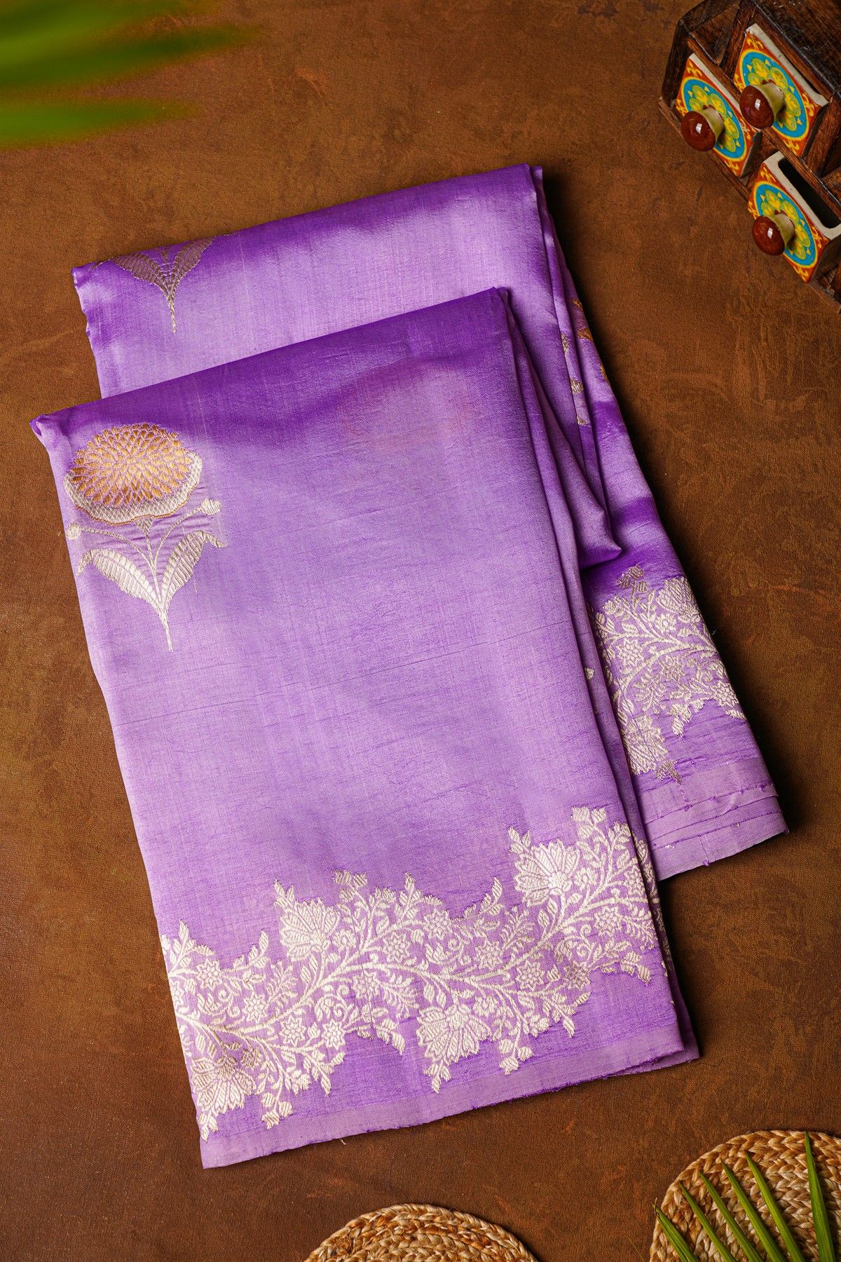 Fancy Matka Silk Lilac Saree