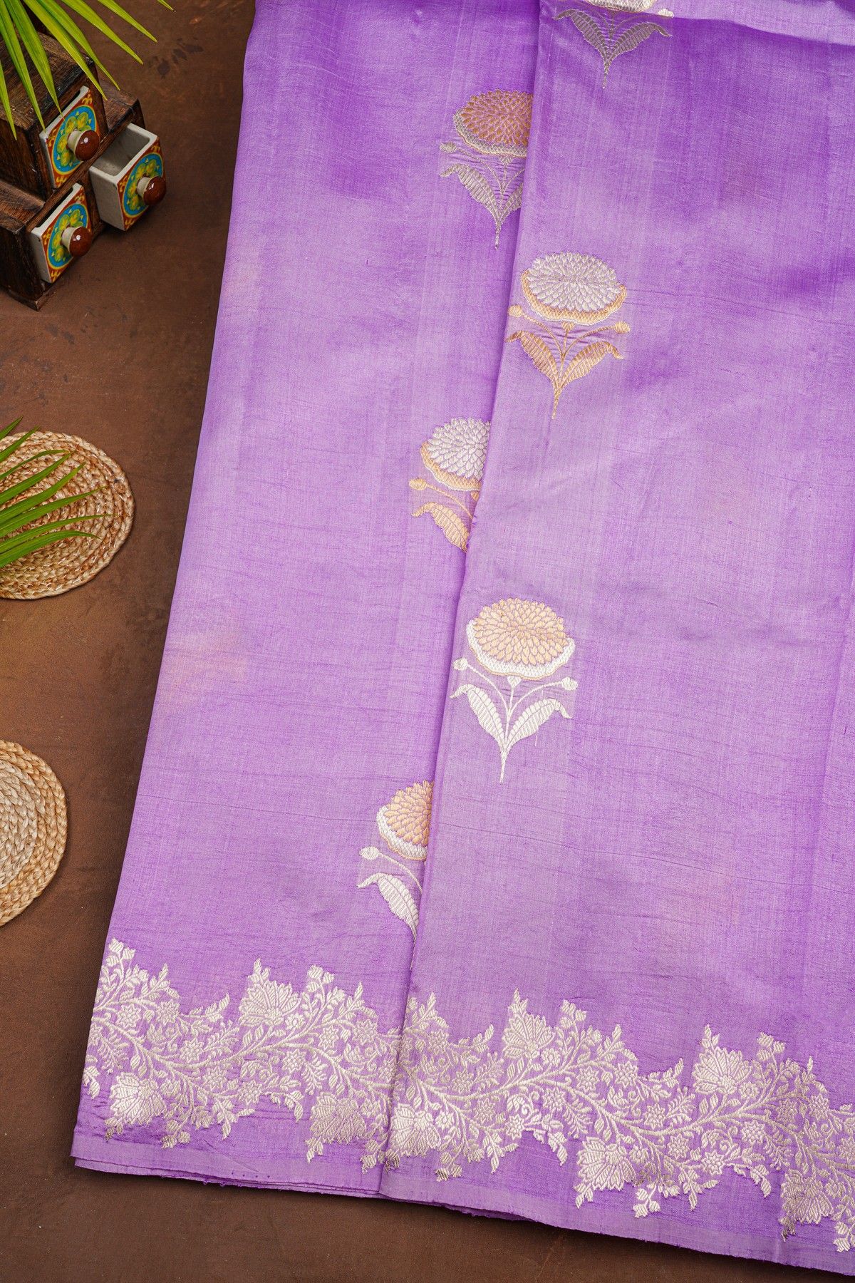 Fancy Matka Silk Lilac Saree