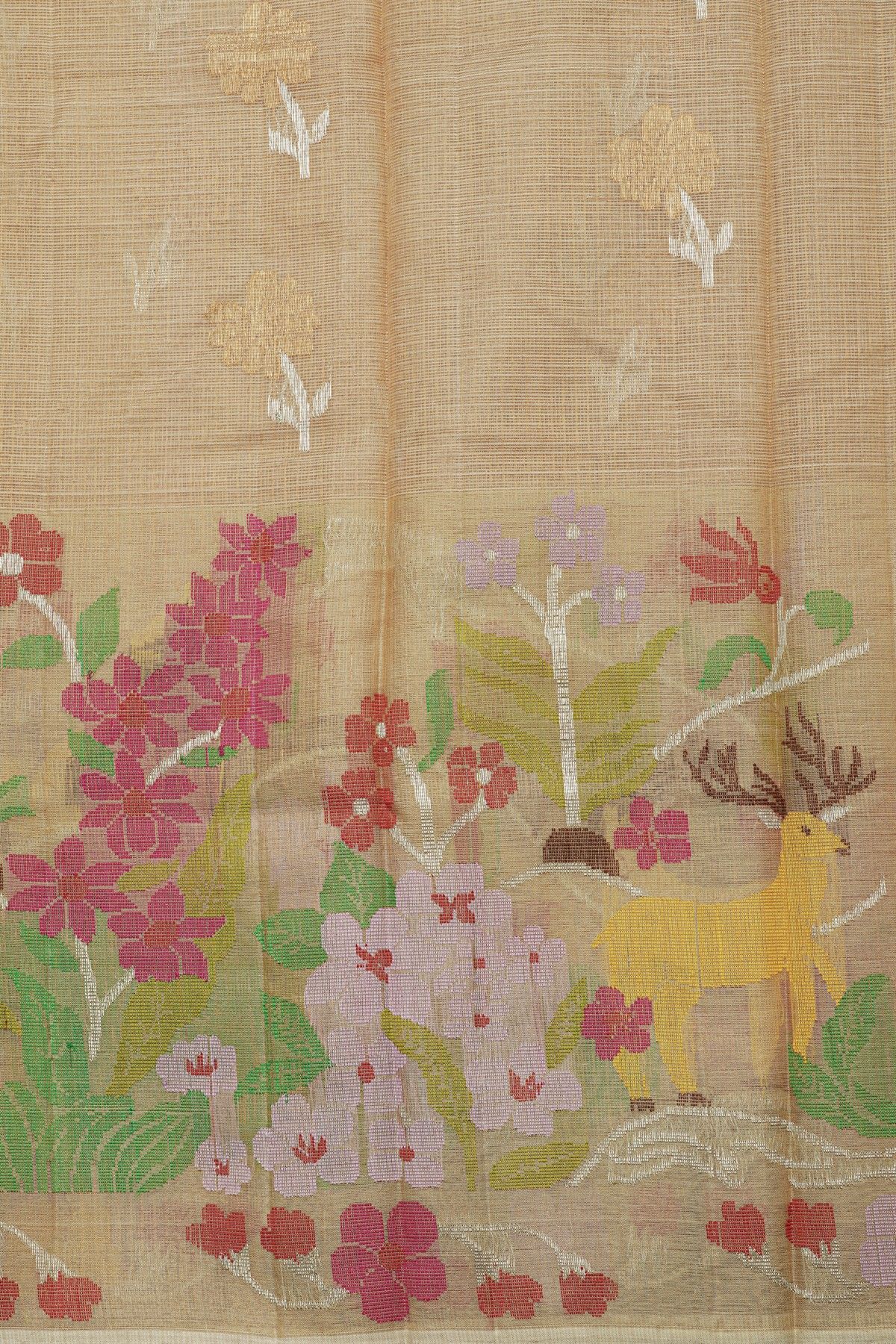 Zari Kota Cotton Cream Saree