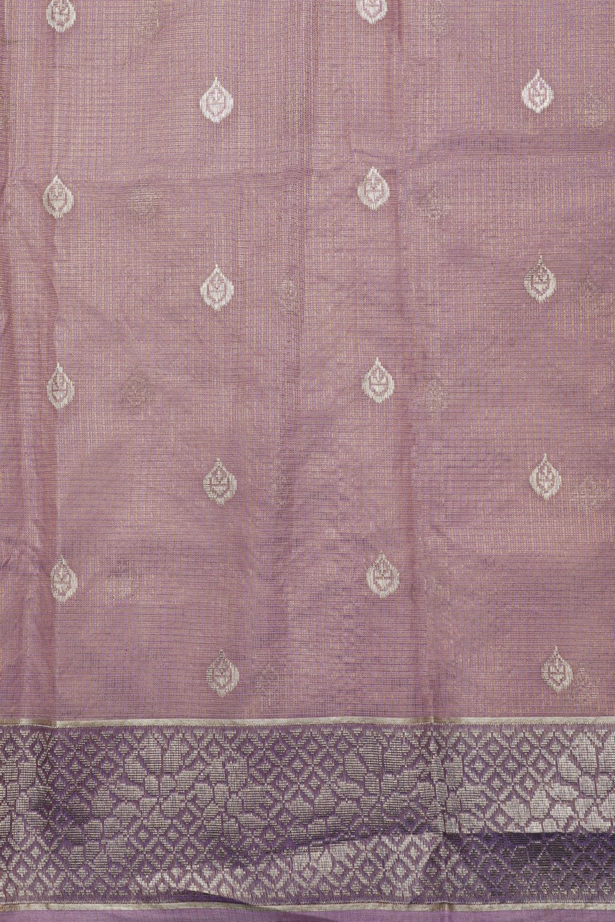 Zari Kota Cotton Lilac Saree