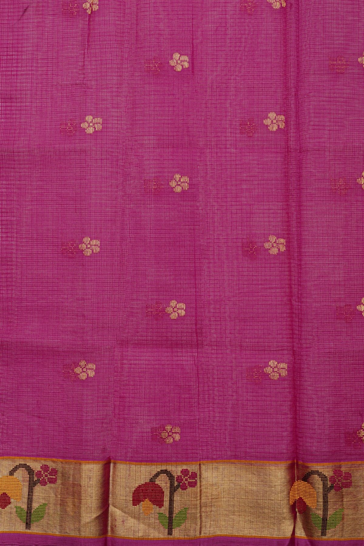 Zari Kota Cotton Bottle Green Tissue Saree