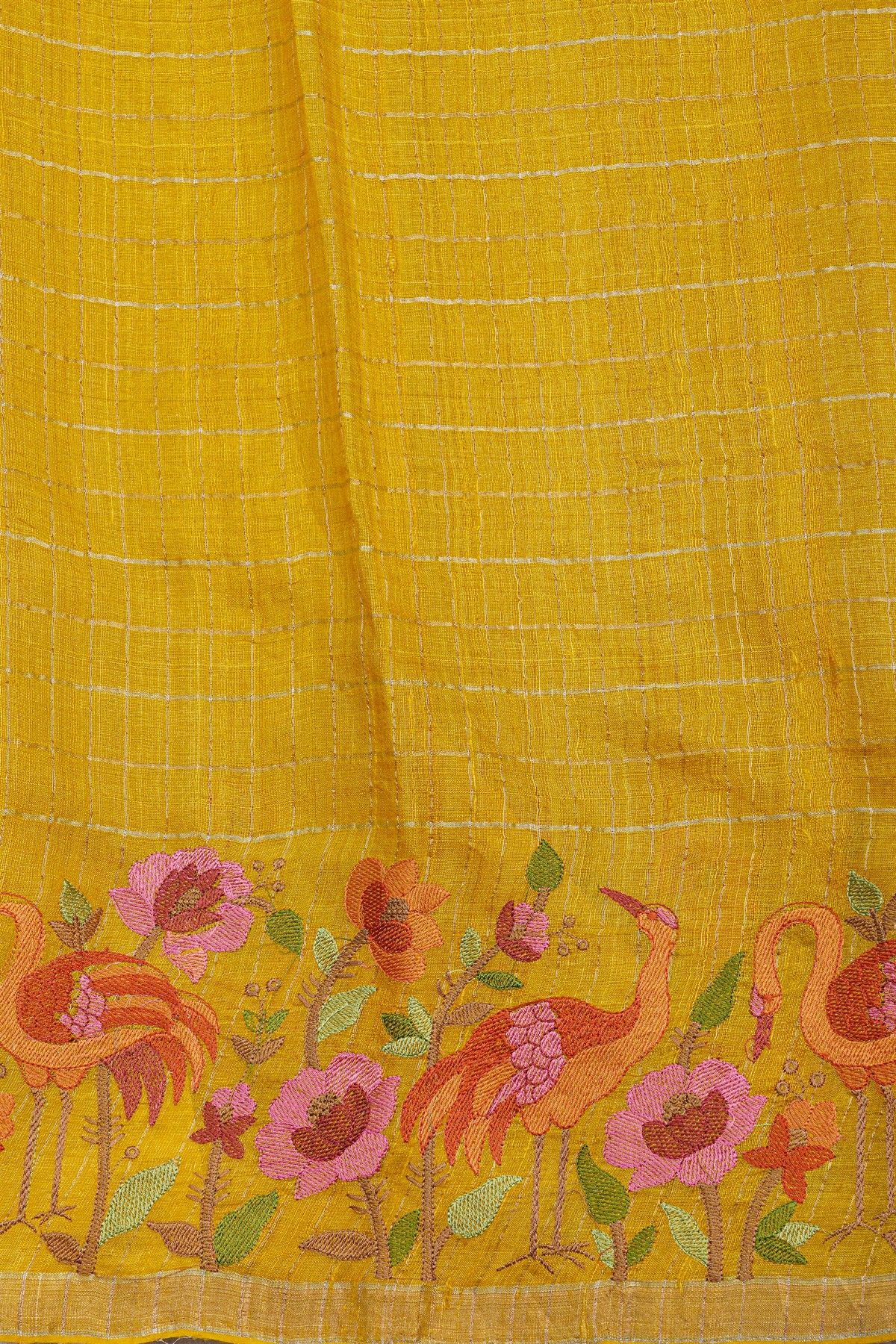 Designer Tussar Mustard Saree