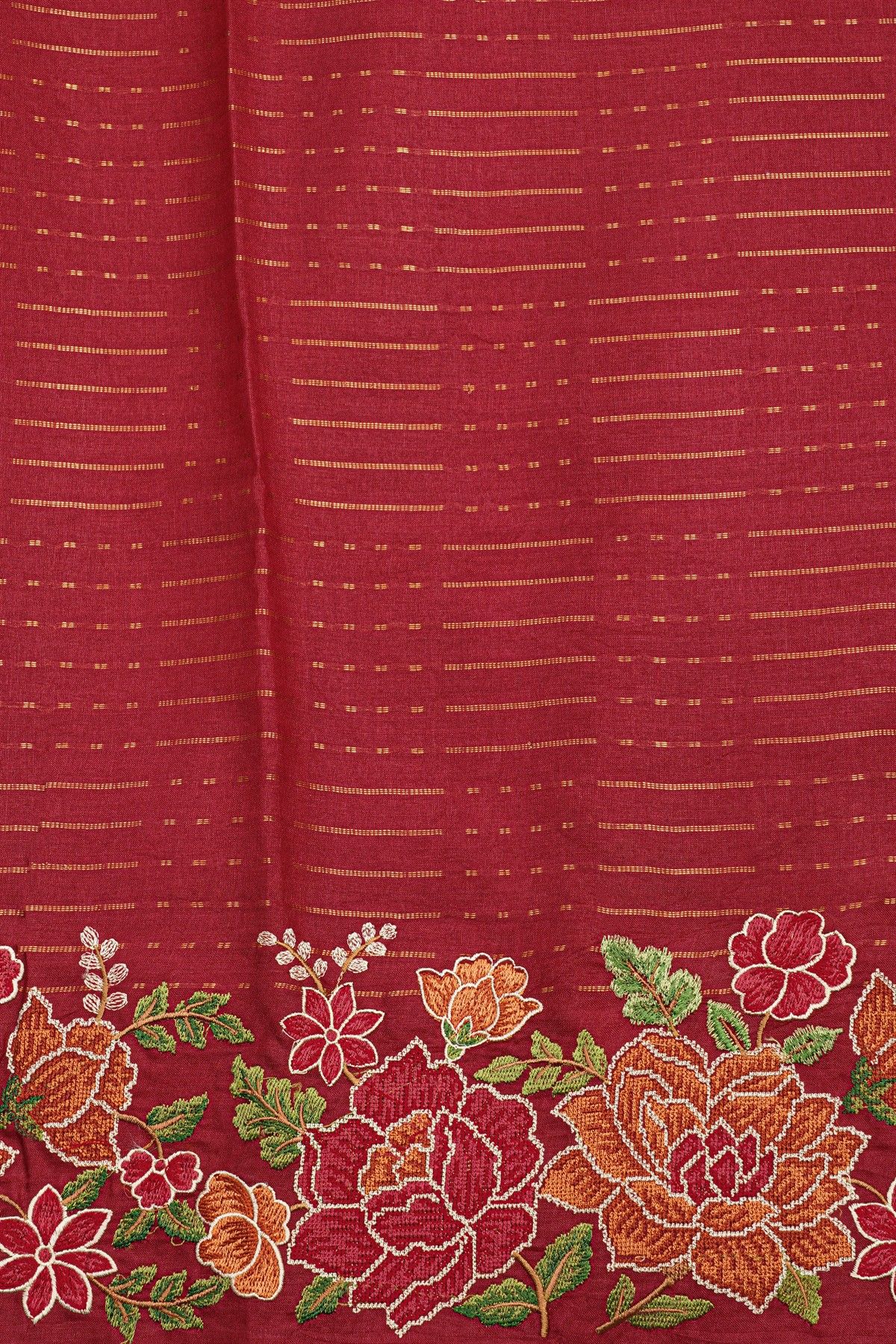 Designer Tussar Maroon Saree