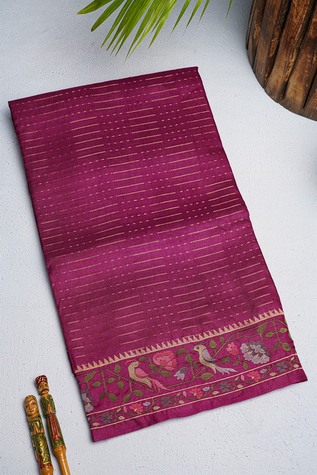 Designer Tussar Purple Saree