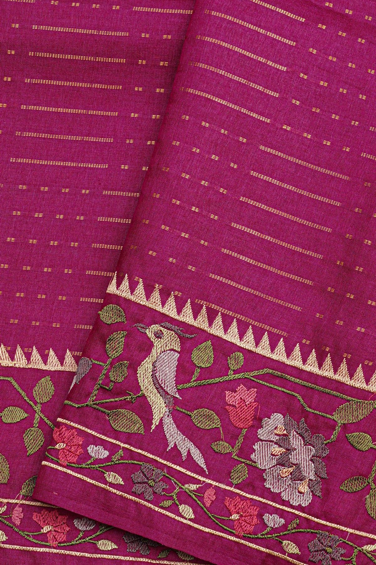 Designer Tussar Purple Saree