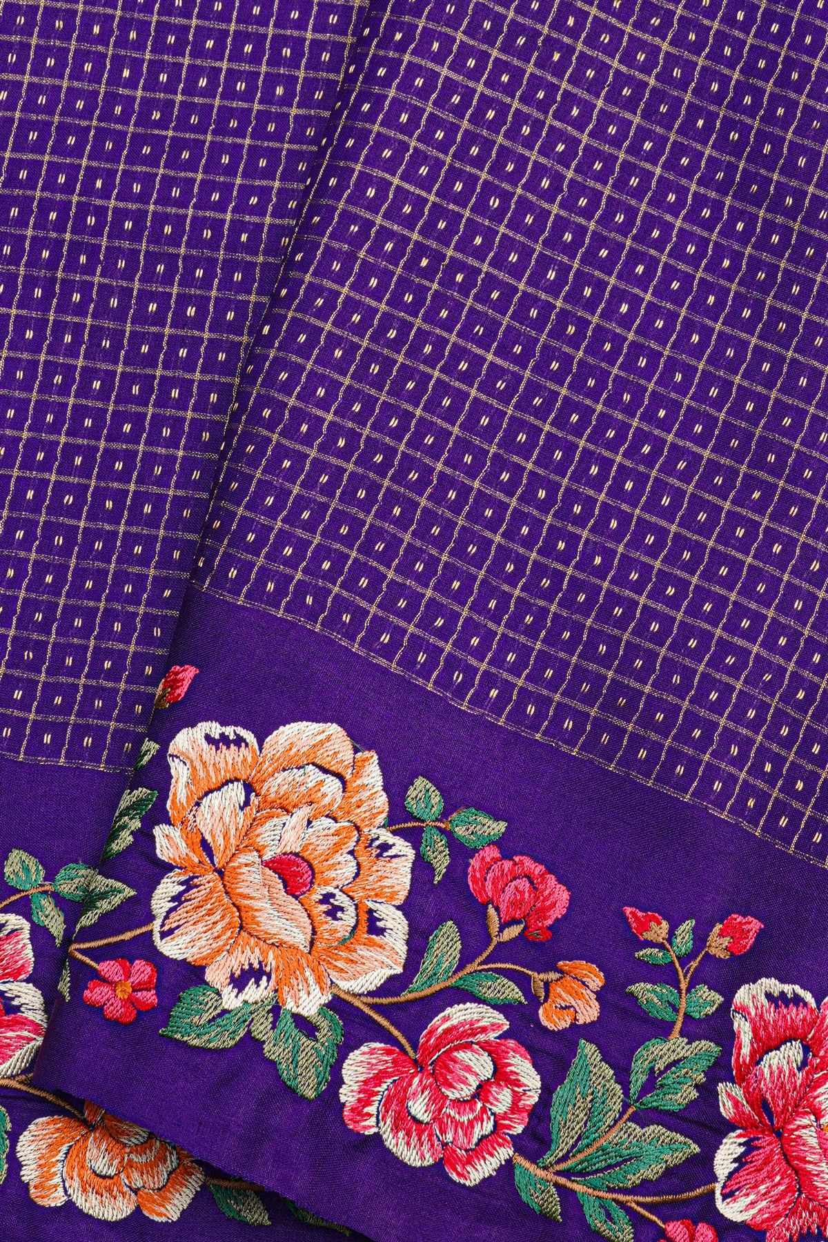 Designer Tussar Royal Blue Saree