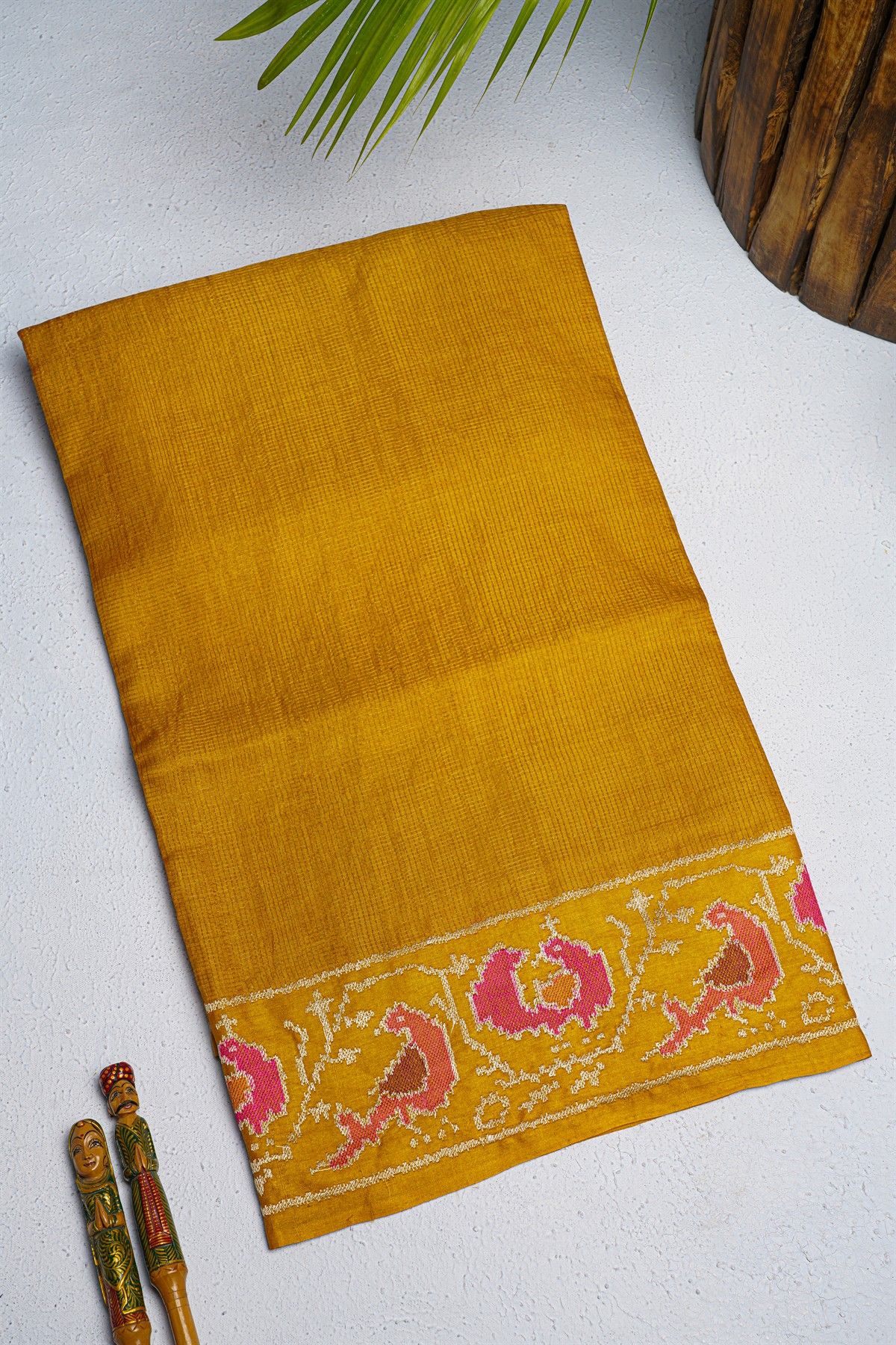 Designer Tussar Mustard Saree