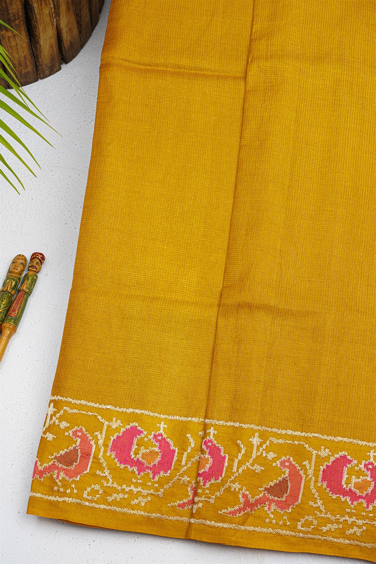 Designer Tussar Mustard Saree
