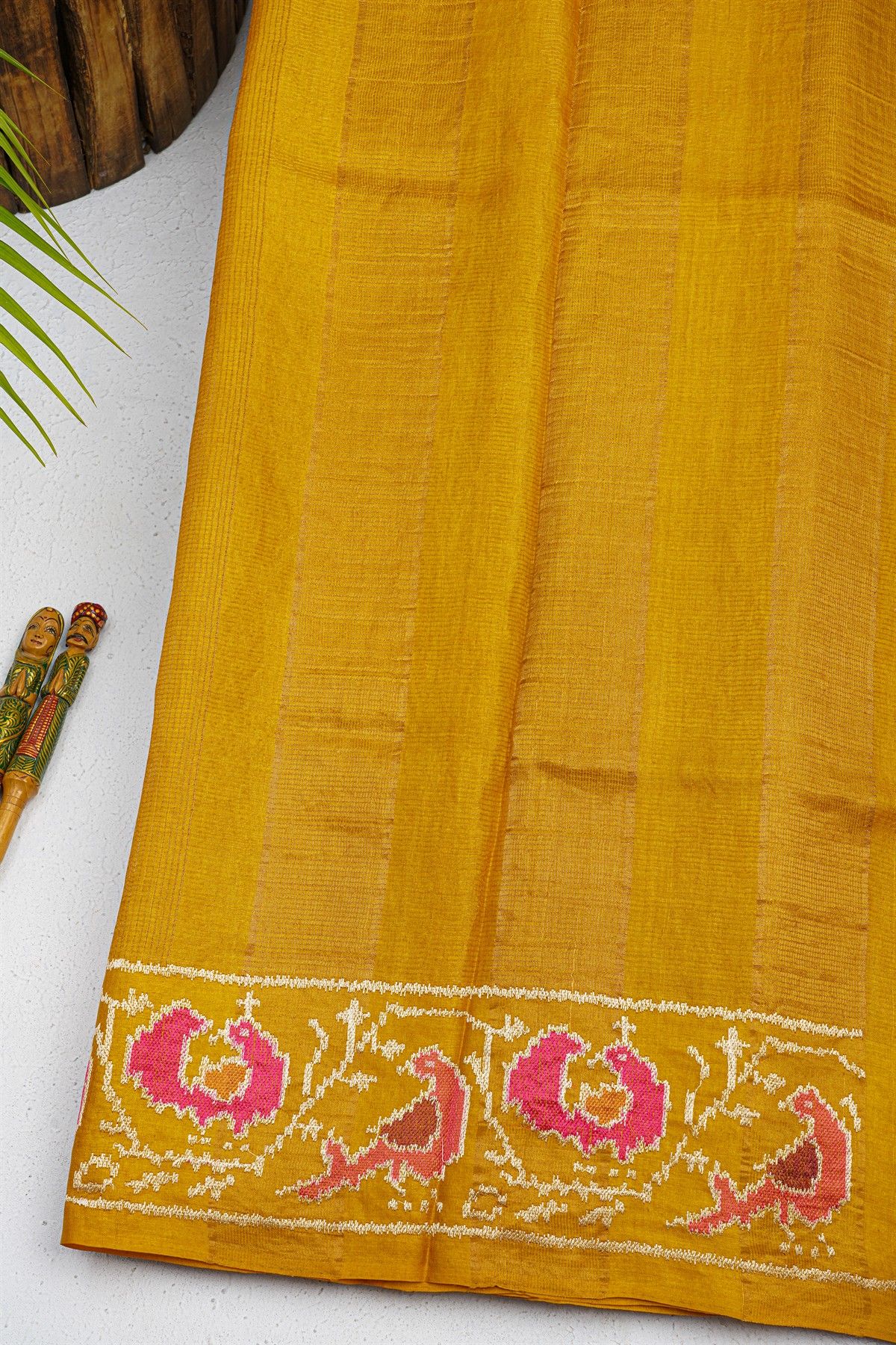 Designer Tussar Mustard Saree