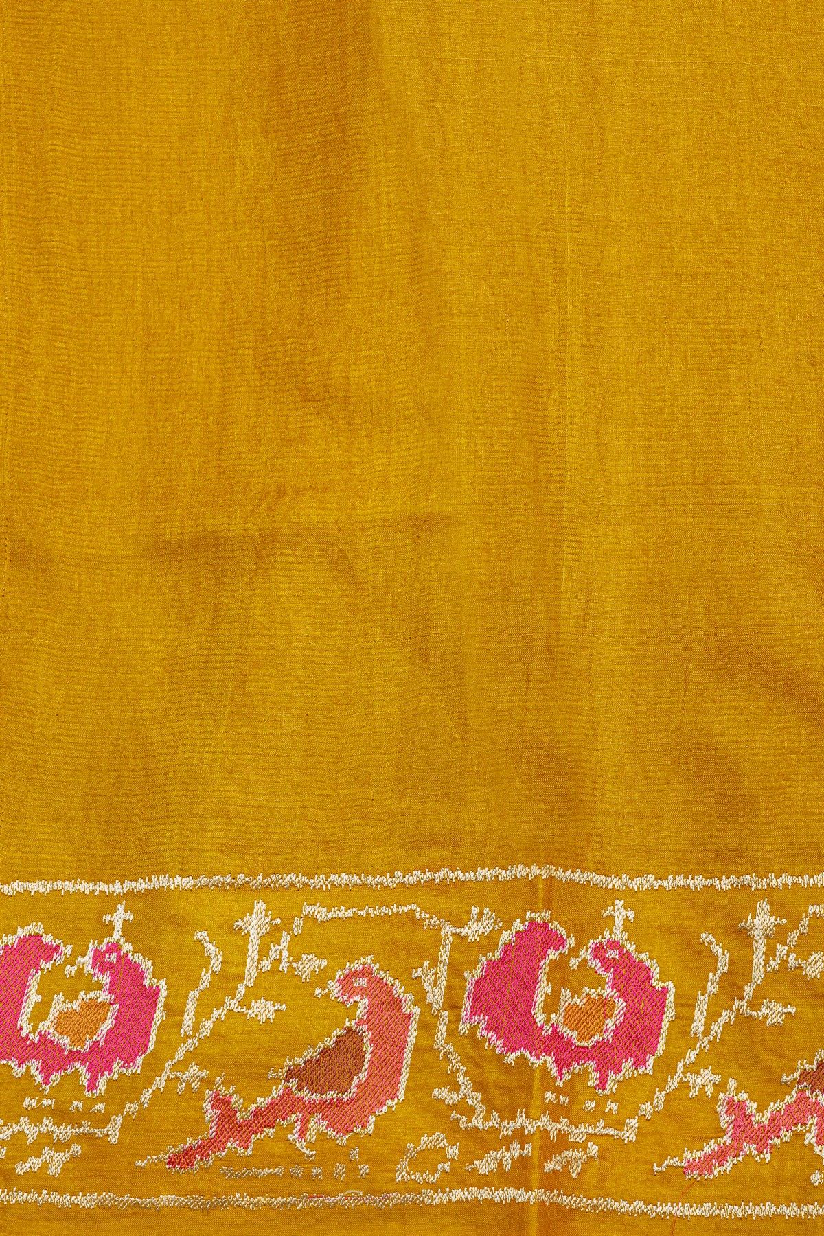 Designer Tussar Mustard Saree