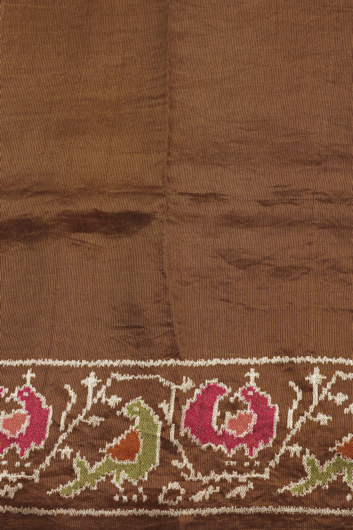 Designer Tussar Brown Saree