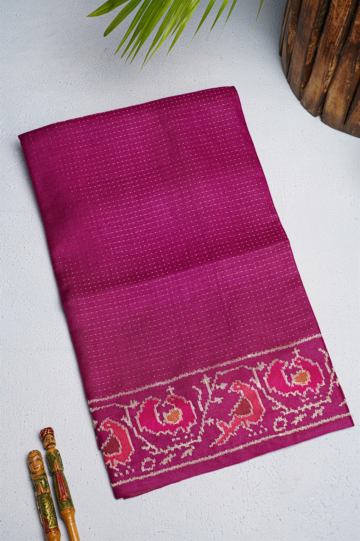 Designer Tussar Magenta Saree