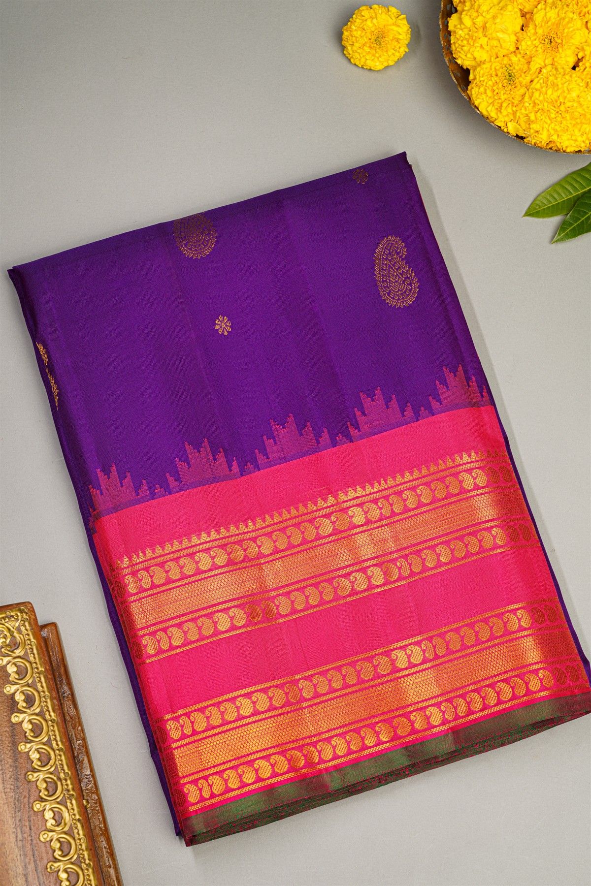 Gadwal Silk Purple Saree