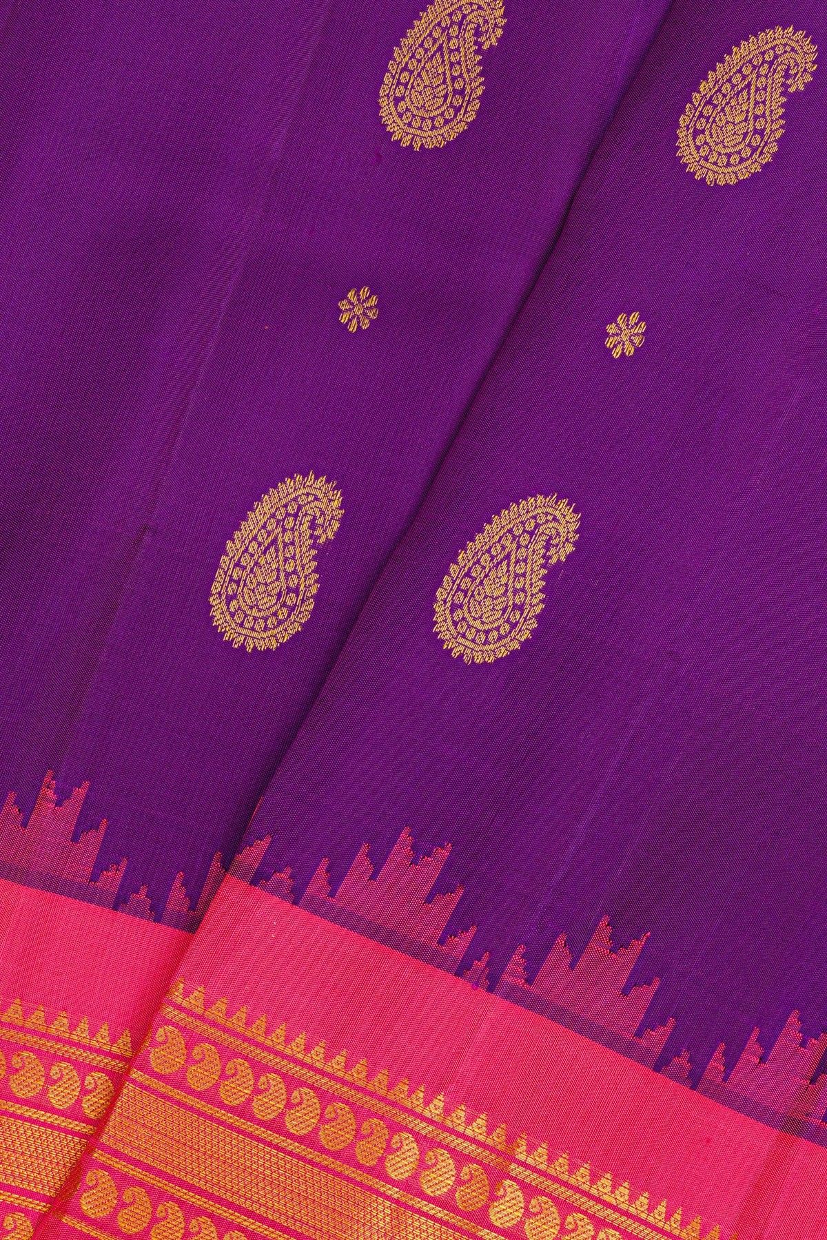 Gadwal Silk Purple Saree