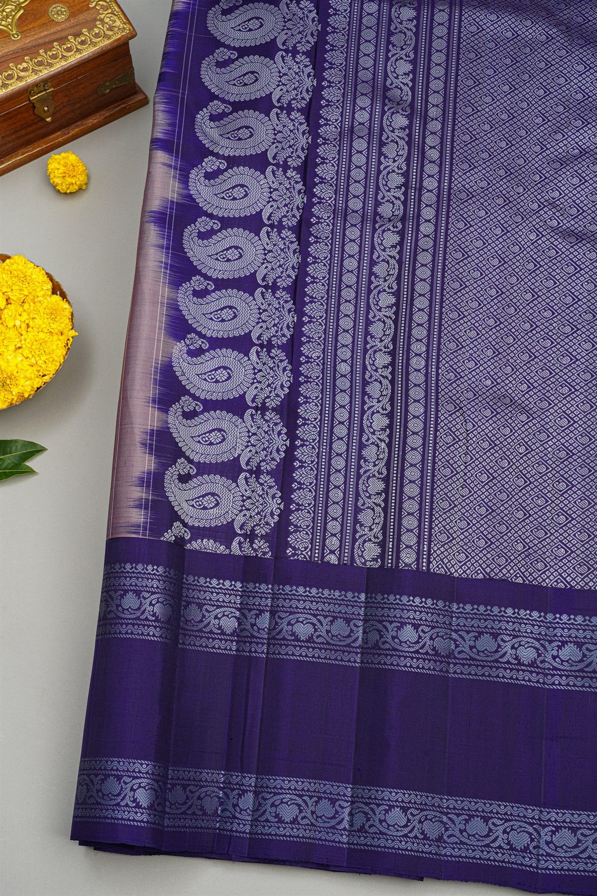 Gadwal Silk Peach Saree