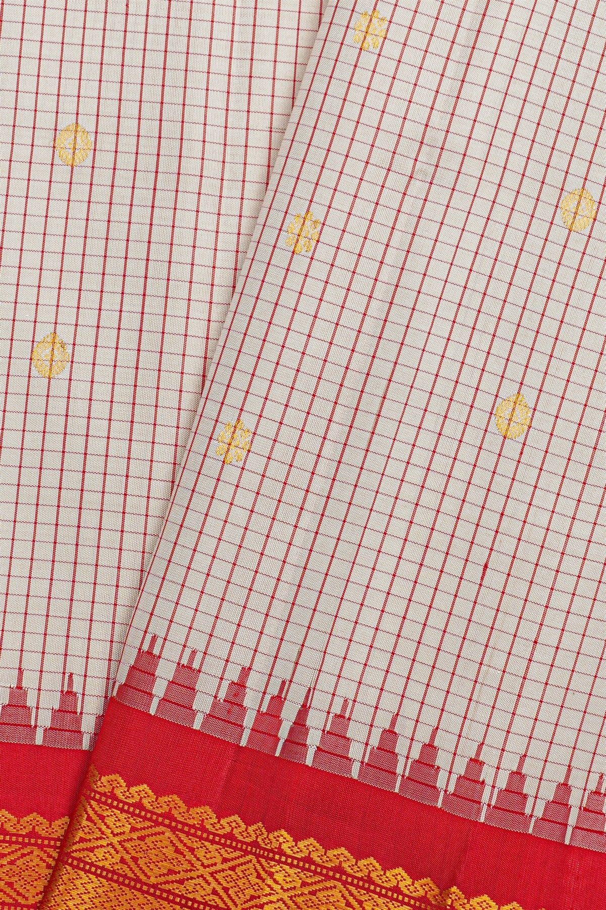 Gadwal Silk Off White Saree