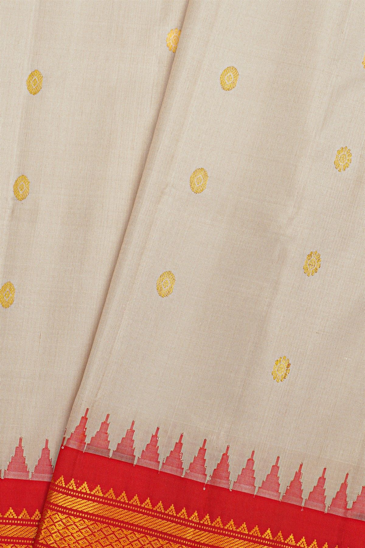 Gadwal Silk Off White Saree