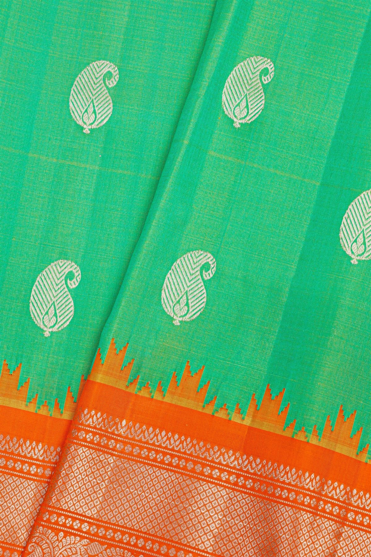 Gadwal Silk Sea Green Saree