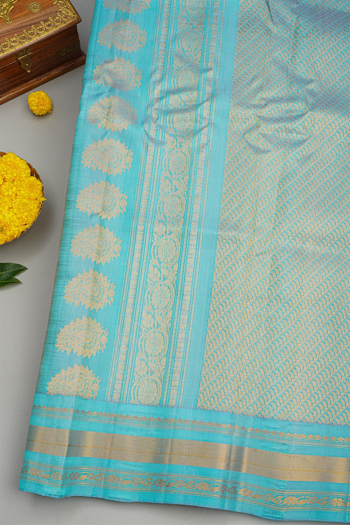 Gadwal Silk Navy Blue Saree