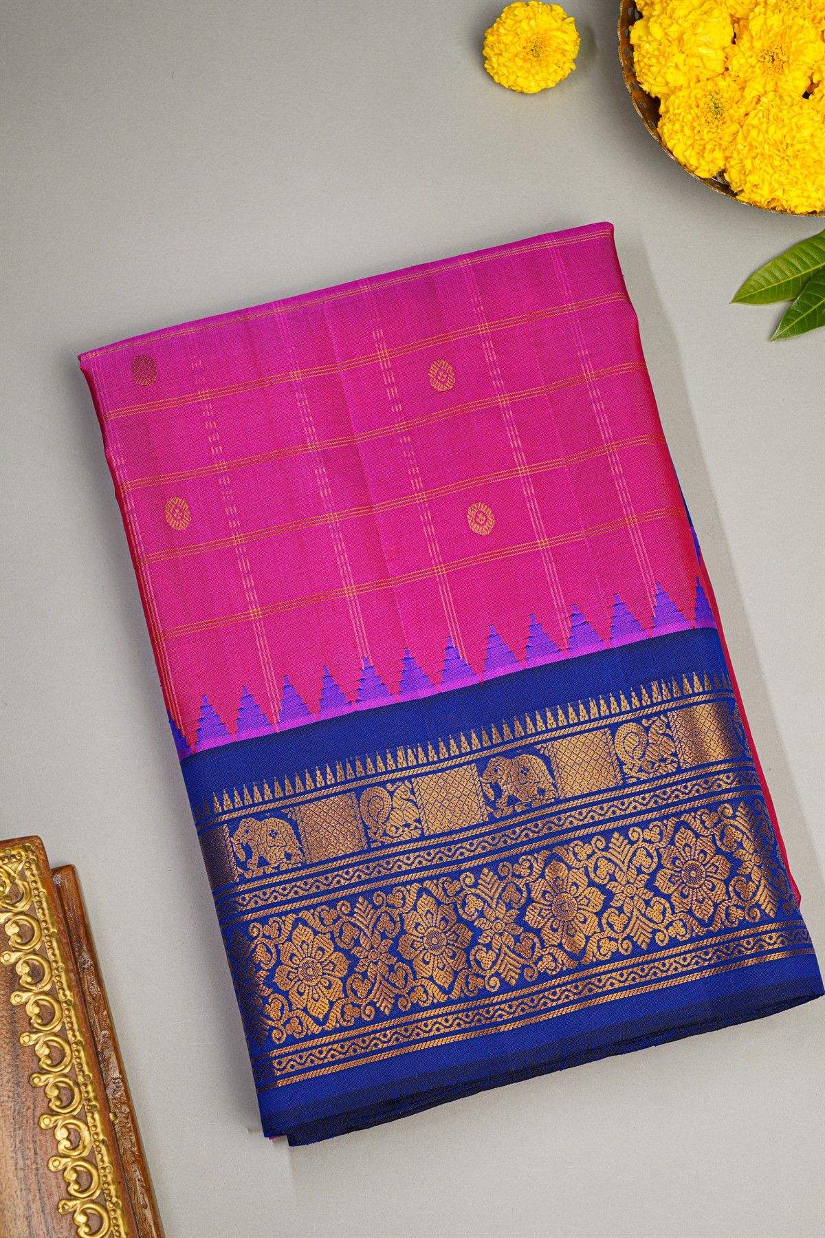 Gadwal Silk Pink Saree