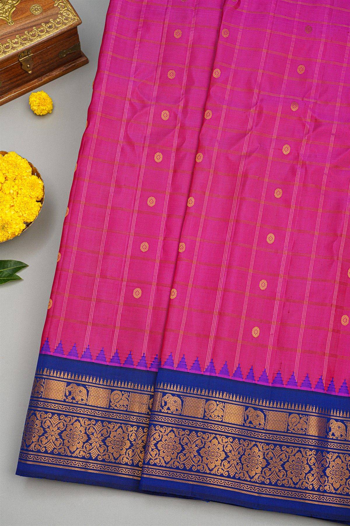 Gadwal Silk Pink Saree