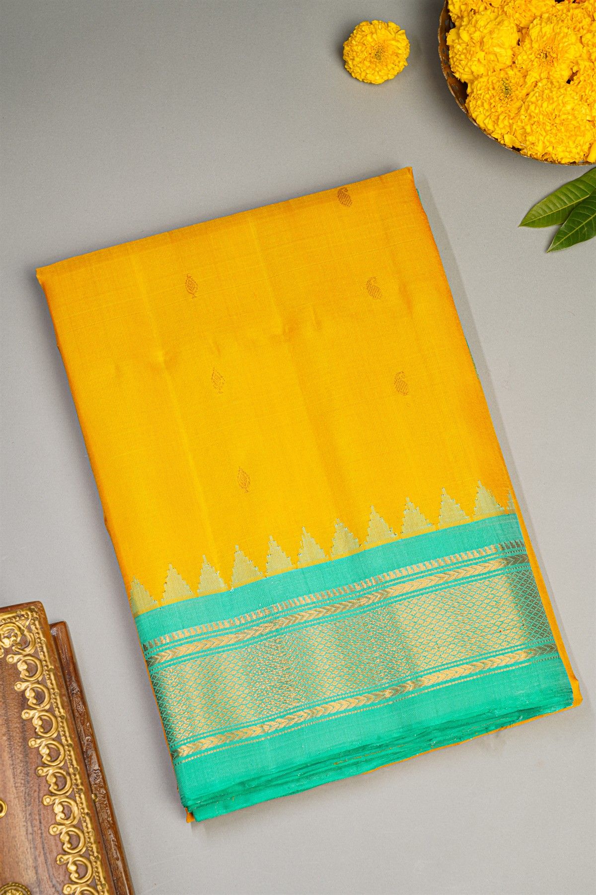 Gadwal Silk Yellow Saree