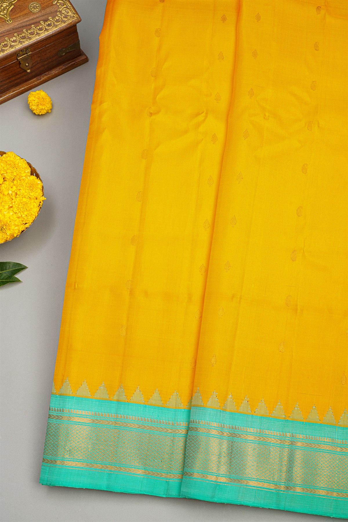 Gadwal Silk Yellow Saree
