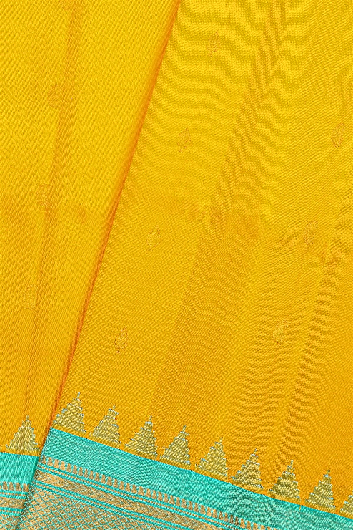 Gadwal Silk Yellow Saree