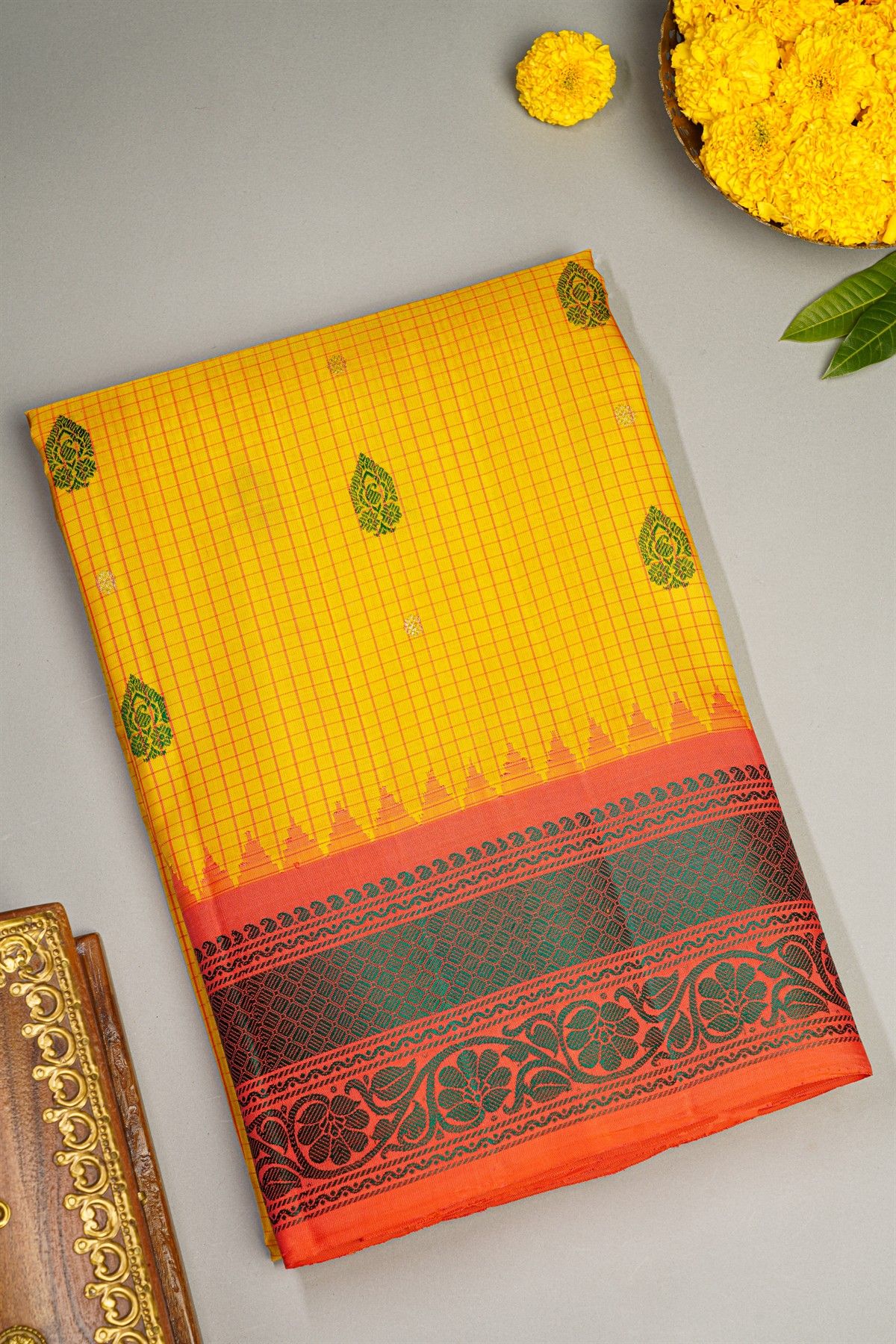 Gadwal Silk Yellow Saree