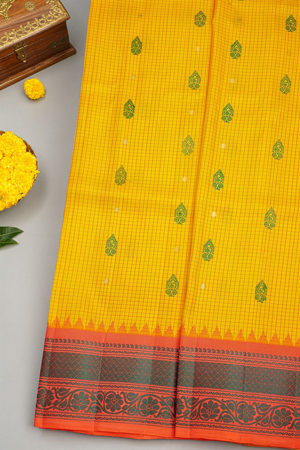 Gadwal Silk Yellow Saree