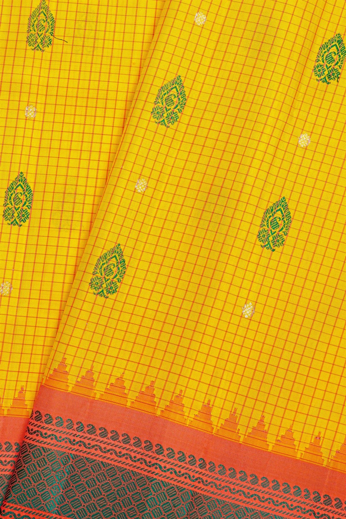 Gadwal Silk Yellow Saree