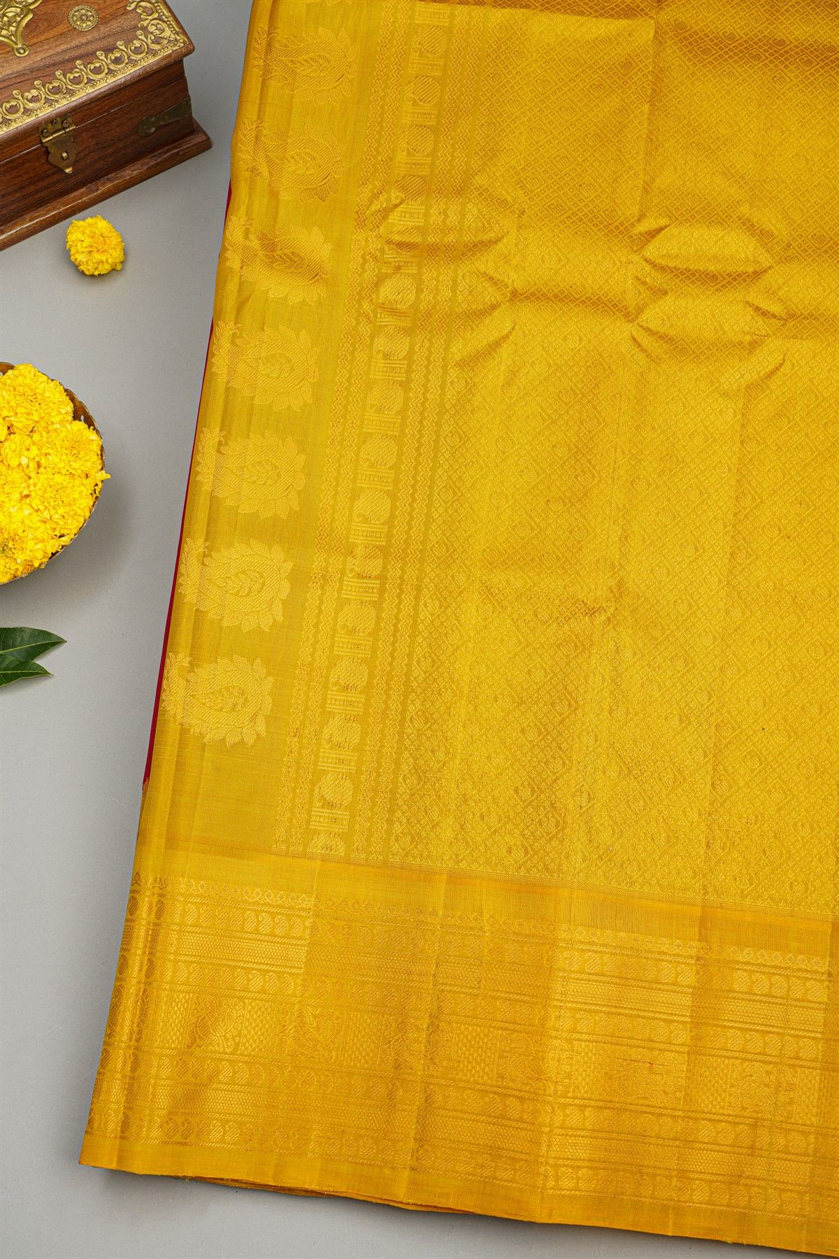 Gadwal Silk Red Saree