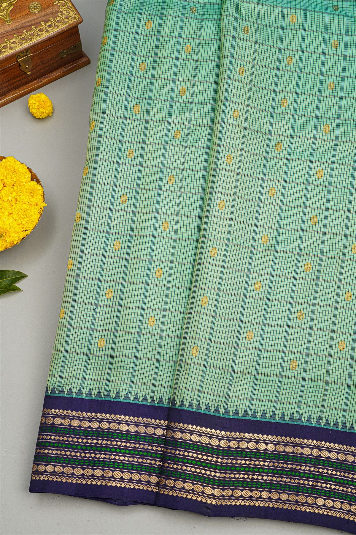 Gadwal Silk Sea Green Saree