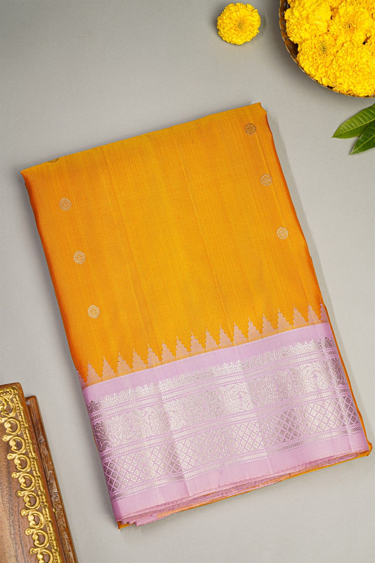 Gadwal Silk Mustard Saree