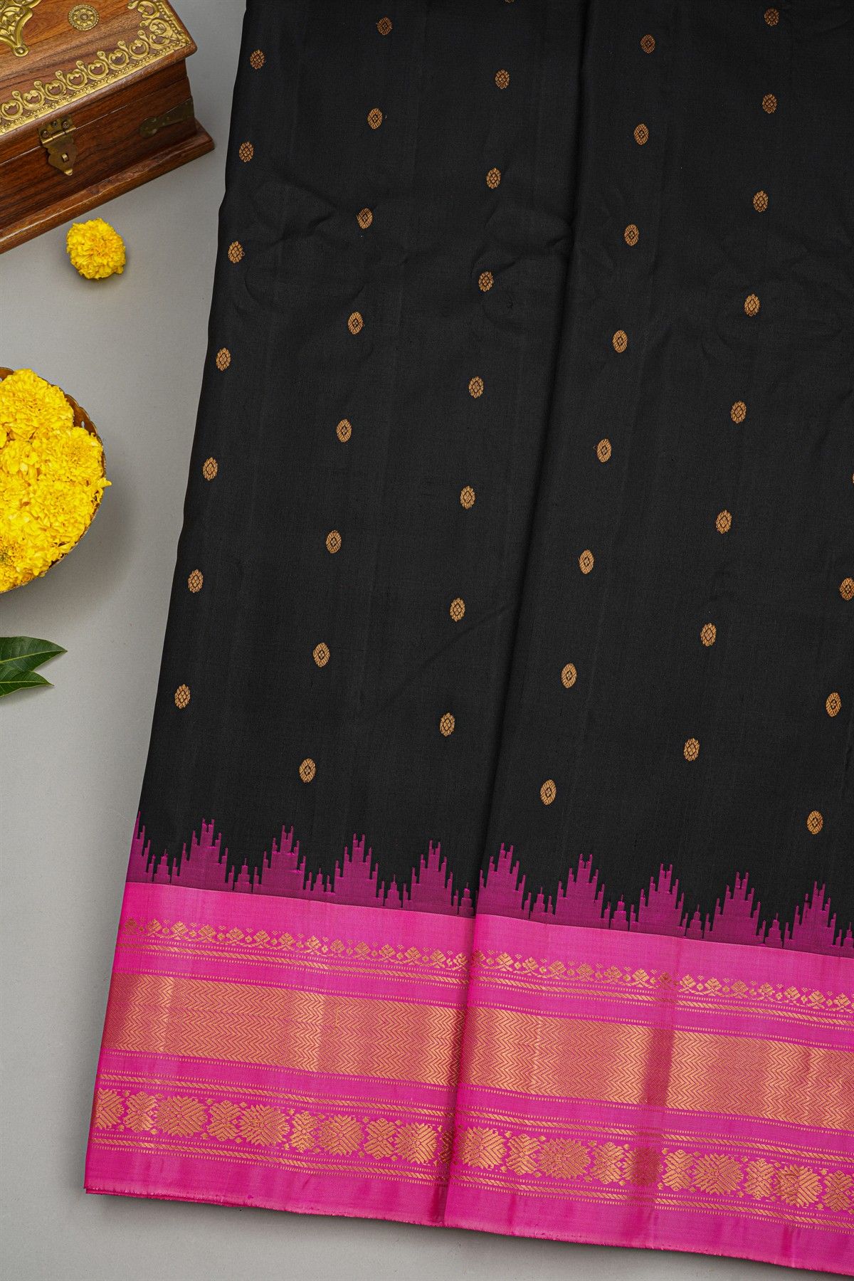 Gadwal Silk Black Saree