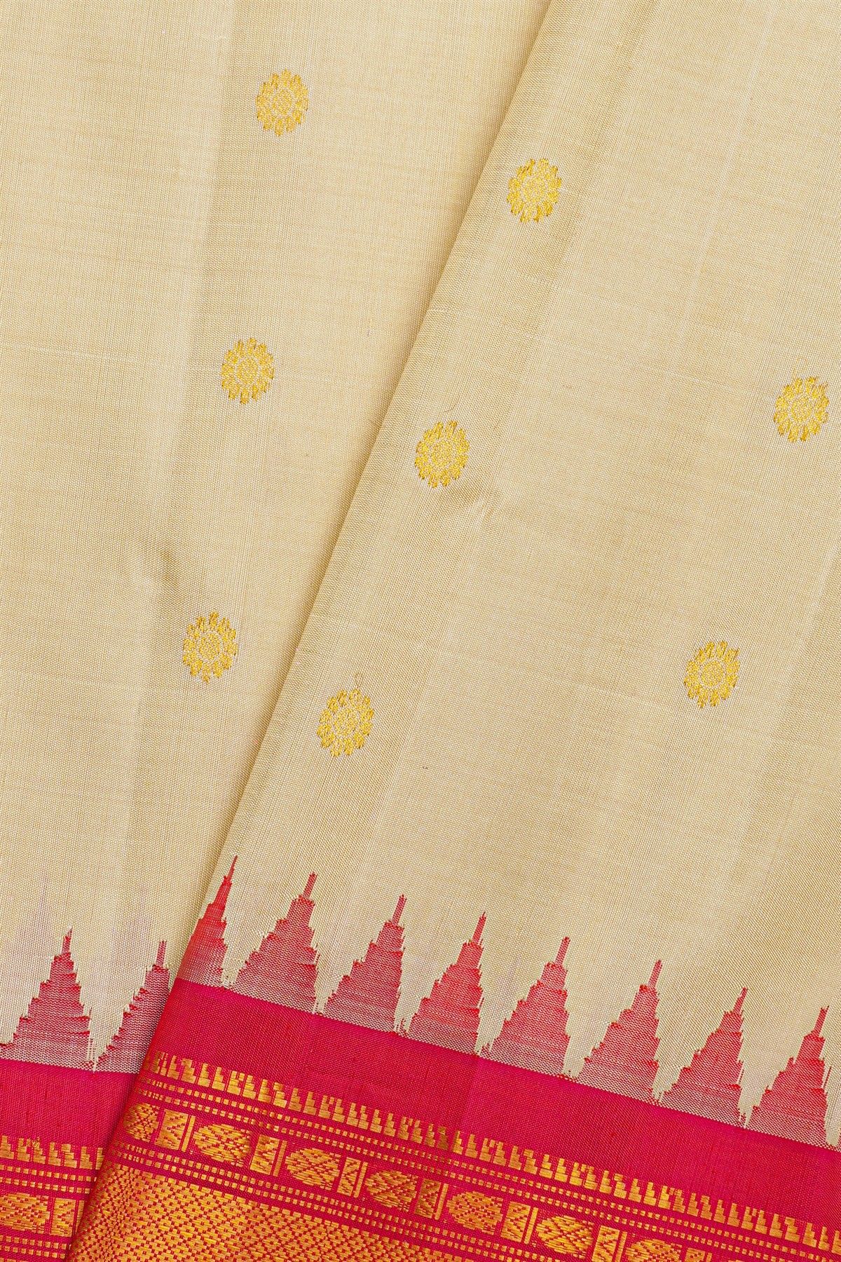 Gadwal Silk Cream Saree