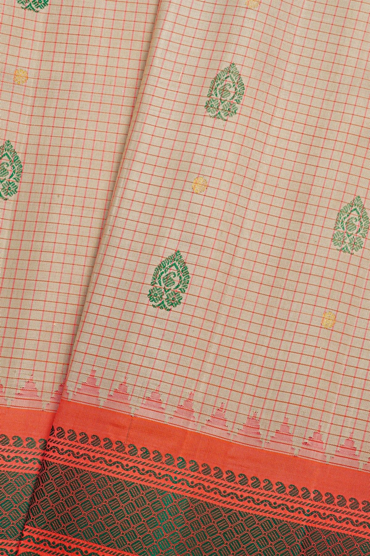 Gadwal Silk Cream Saree