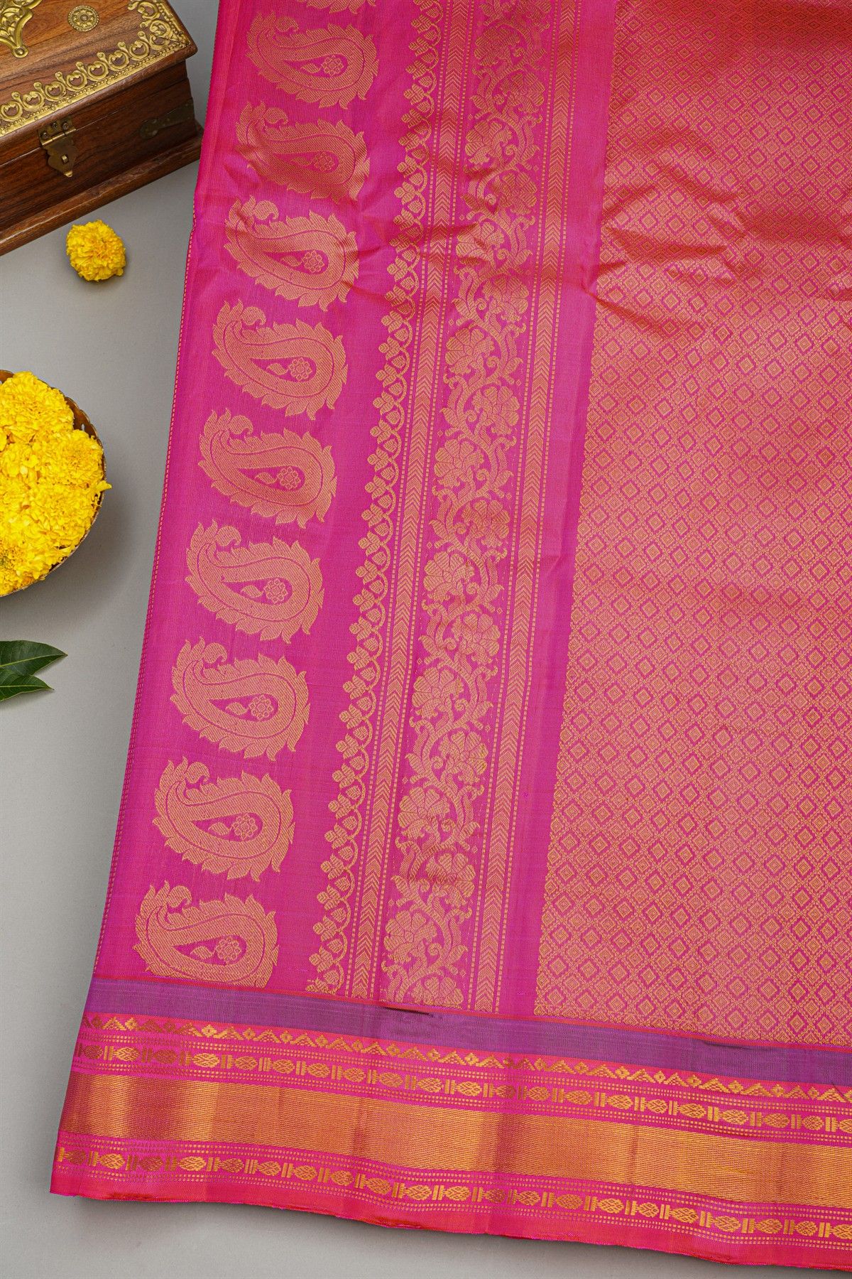 Gadwal Silk Sky Blue Saree