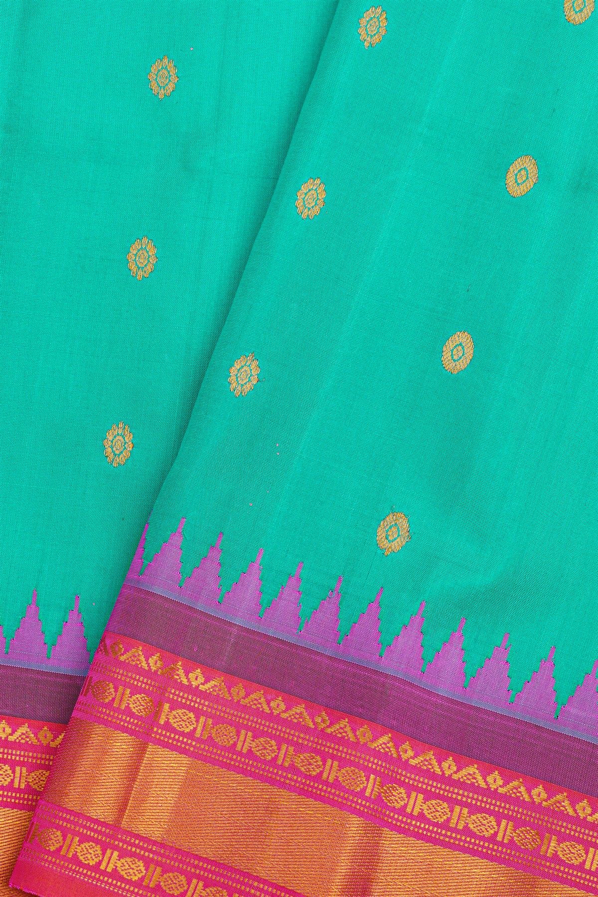 Gadwal Silk Sky Blue Saree
