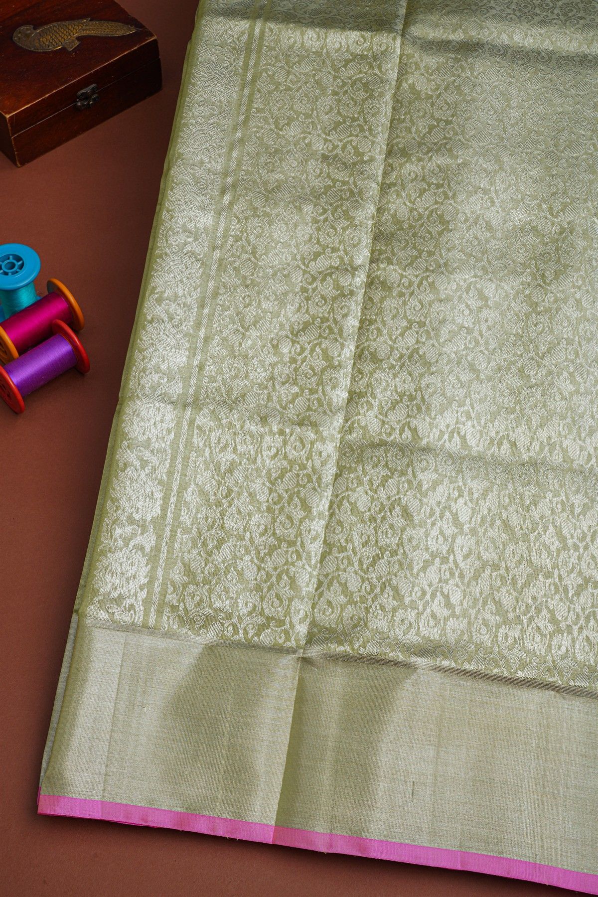 Venkatagiri Silk Light Green Saree