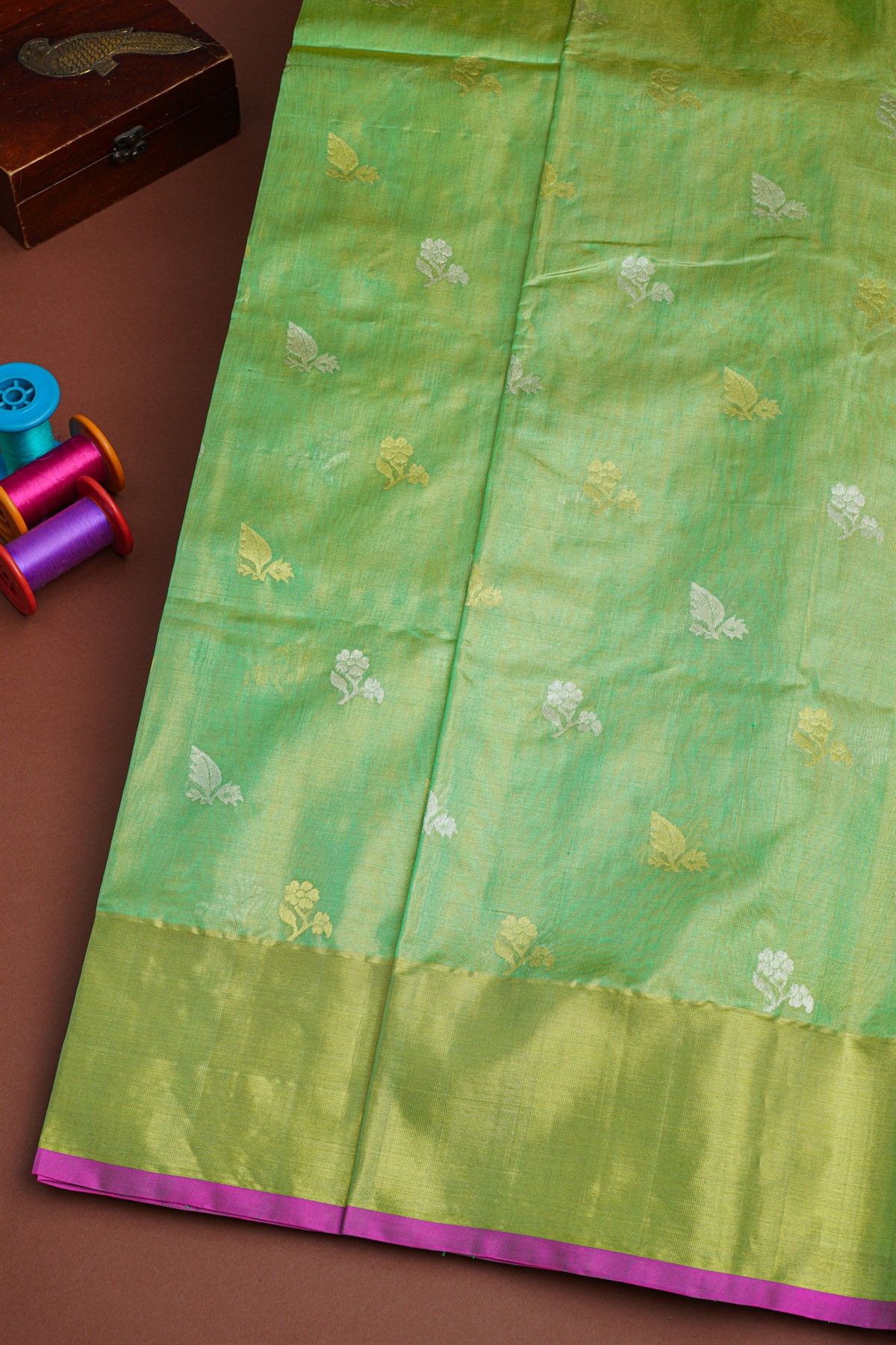 Venkatagiri Silk Sea Green Saree
