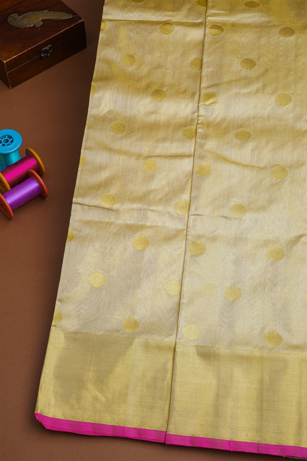 Venkatagiri Silk Cream Saree