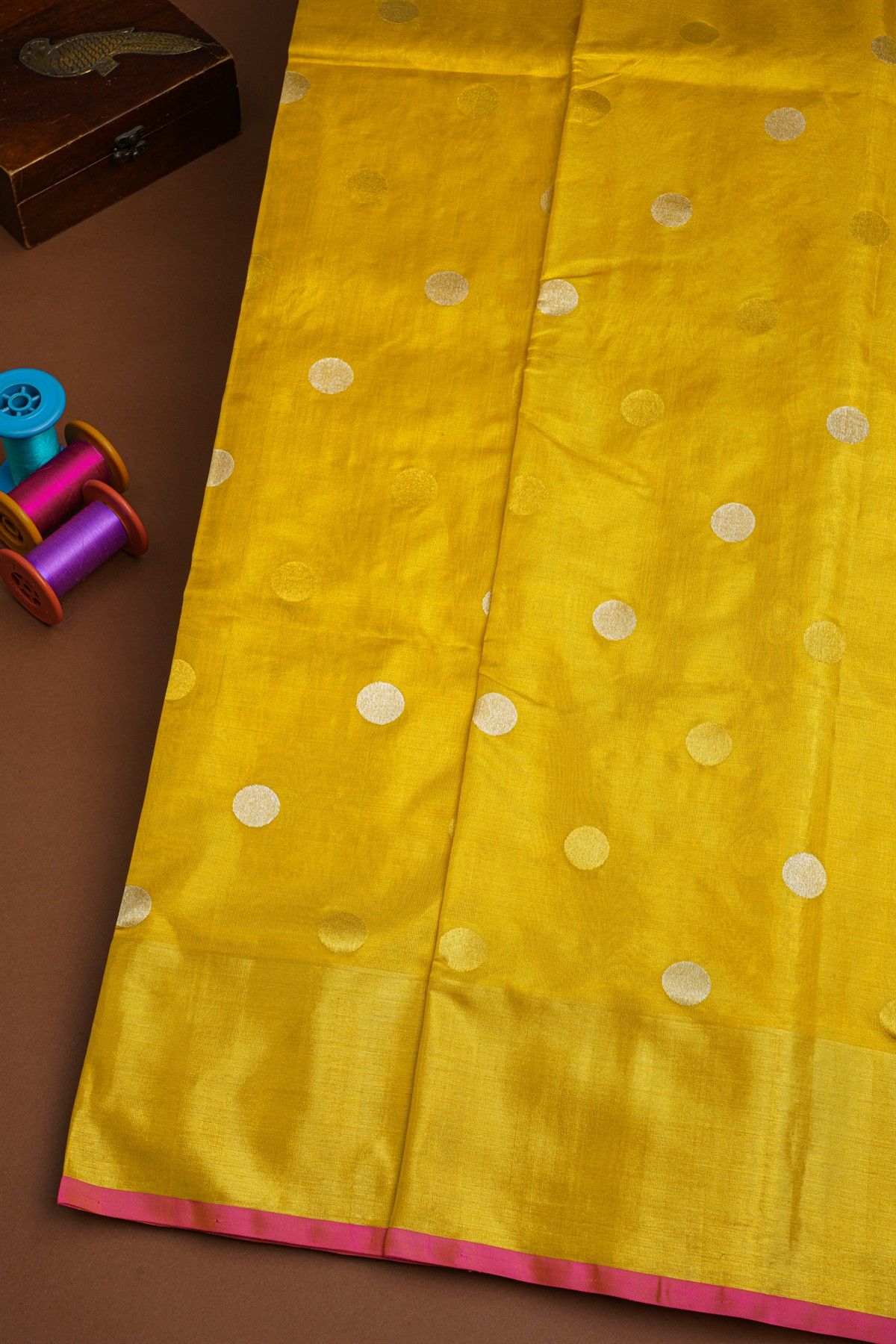 Venkatagiri Silk Mustard Saree
