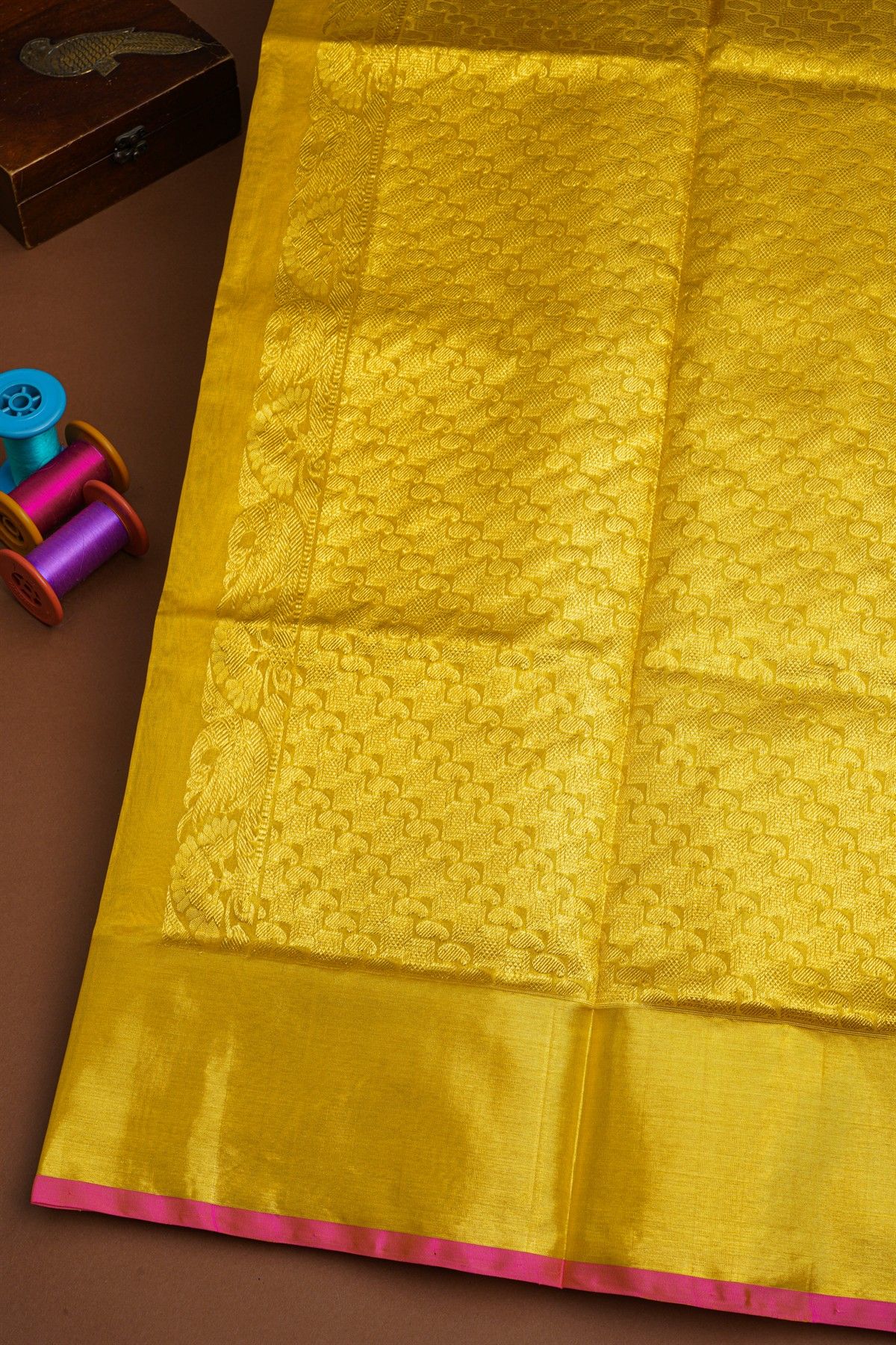 Venkatagiri Silk Mustard Saree