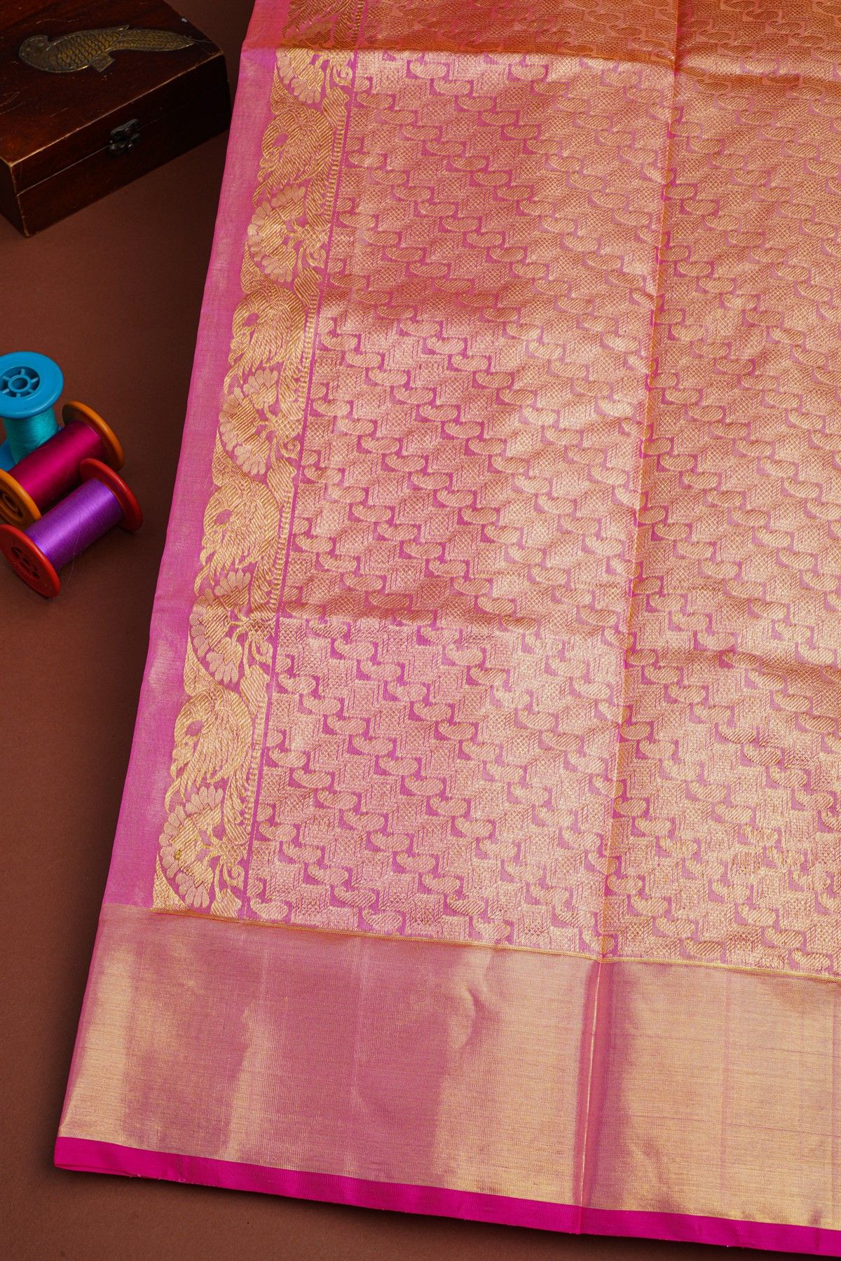 Venkatagiri Silk Pink Saree