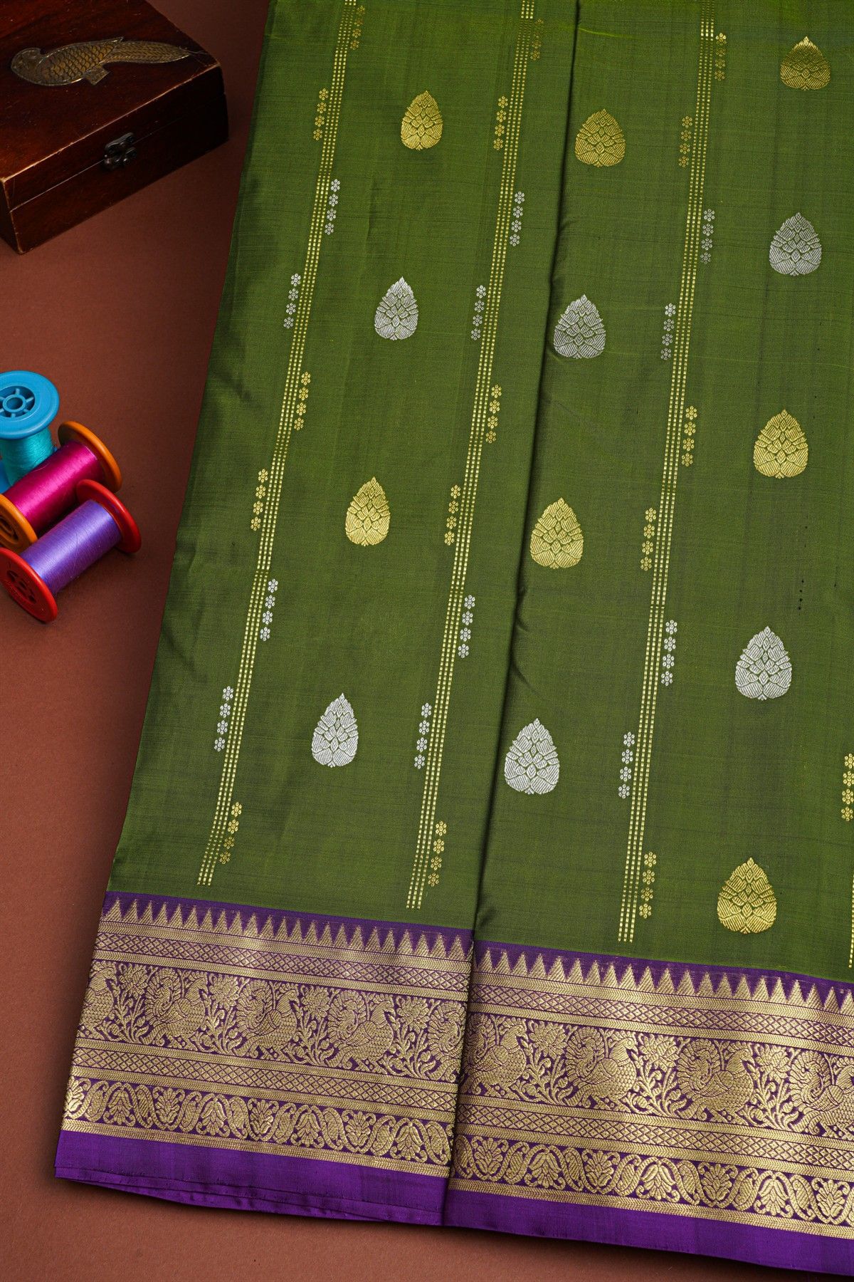 Venkatagiri Silk Green Saree