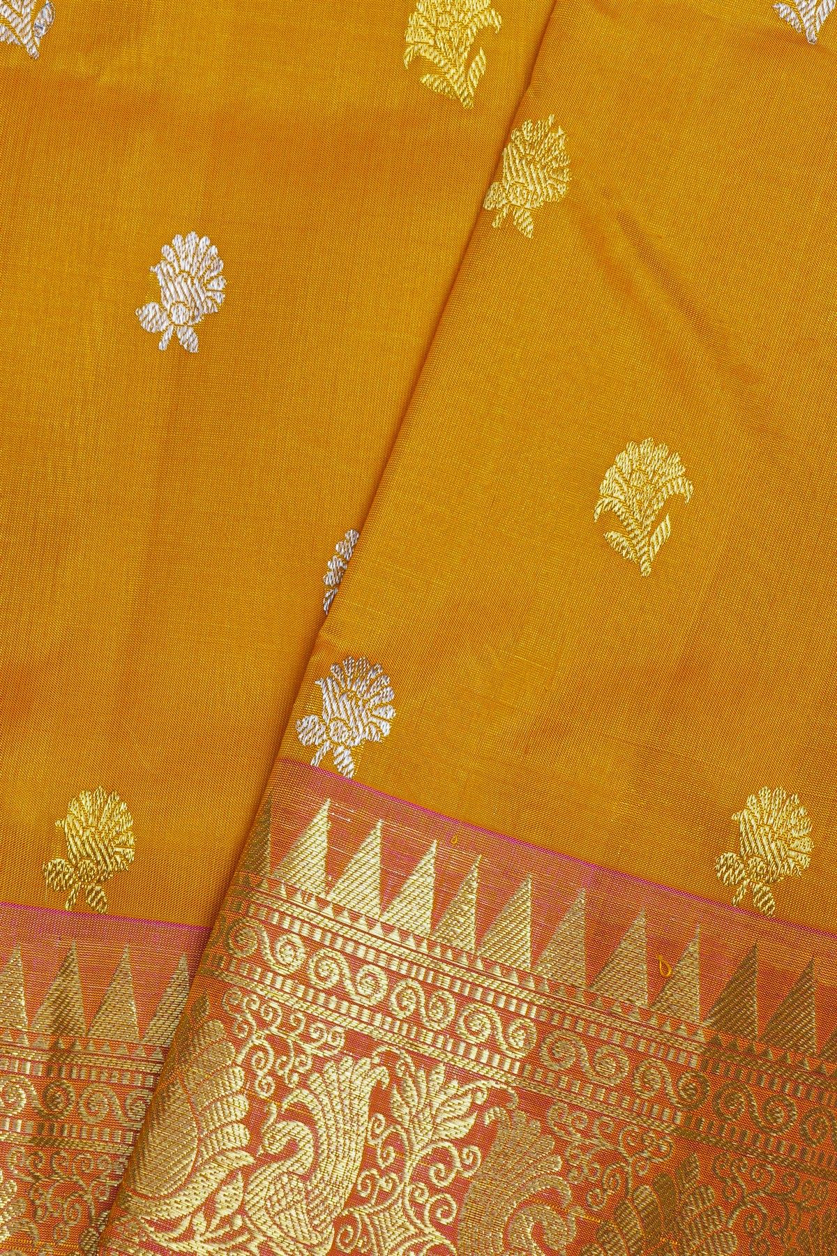 Venkatagiri Silk Mustard Saree